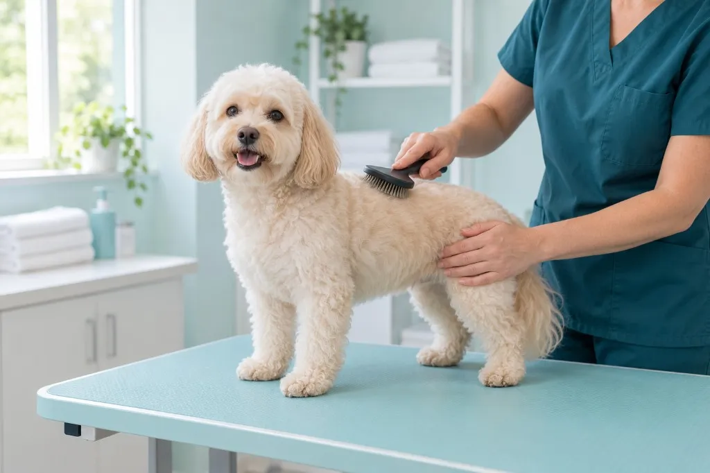 Imagen ilustrativa de estética para mascotas. No es personal ni una instalación de Animal Zoom.